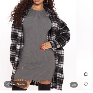 Black & White Plaid "Shacket"